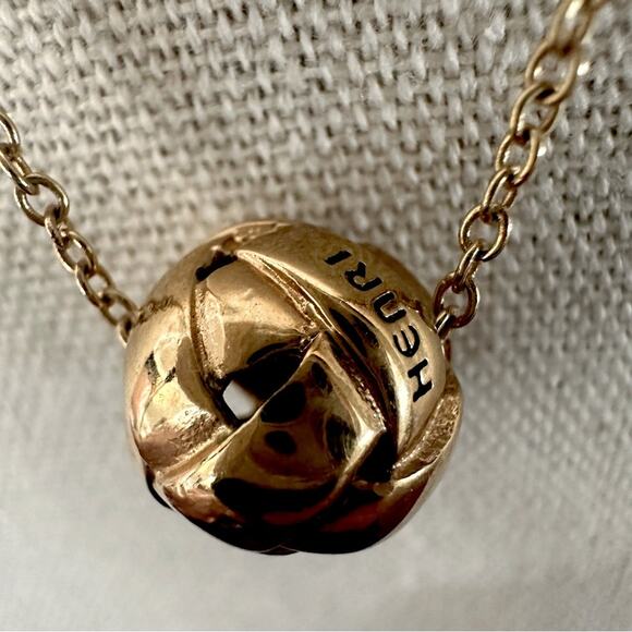 Henri Bendel Necklace Round Ball Vintage VTG Chain Designer Gold tone 17” long - Picture 1 of 12